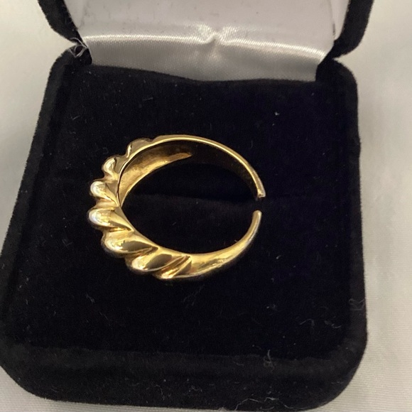 Gold-tone rope ring - adjustable - Picture 3 of 4